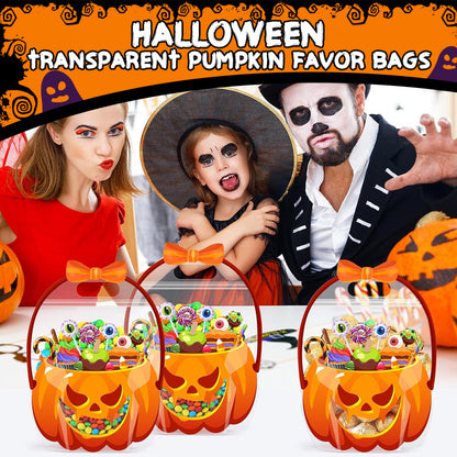 Sacs à surprises transparents en forme de citrouille pour Halloween
