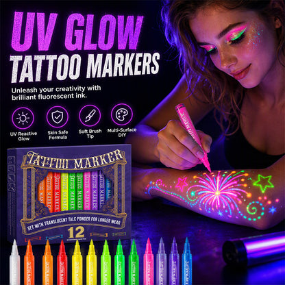 Stylos tatouage pour soirée fluo