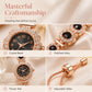 Montre élégante pour femme avec lunette florale ornée de strass