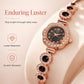 Montre élégante pour femme avec lunette florale ornée de strass