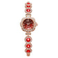 Montre élégante pour femme avec lunette florale ornée de strass