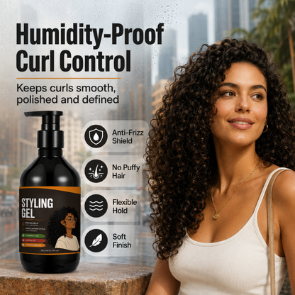 Gel coiffant Stronq Hold pour cheveux bouclés