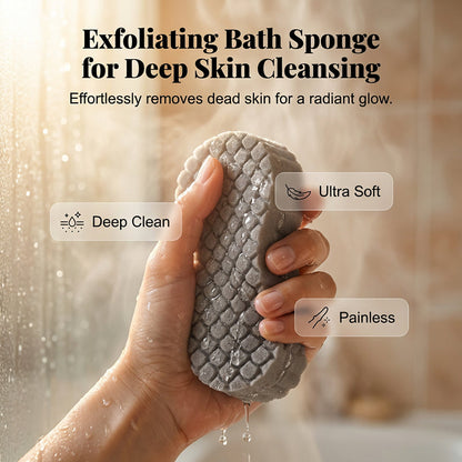 Éponge de bain exfoliante double face
