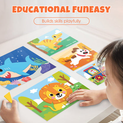 Autocollants DIY en mousse EVA représentant des animaux de dessins animés pour enfants