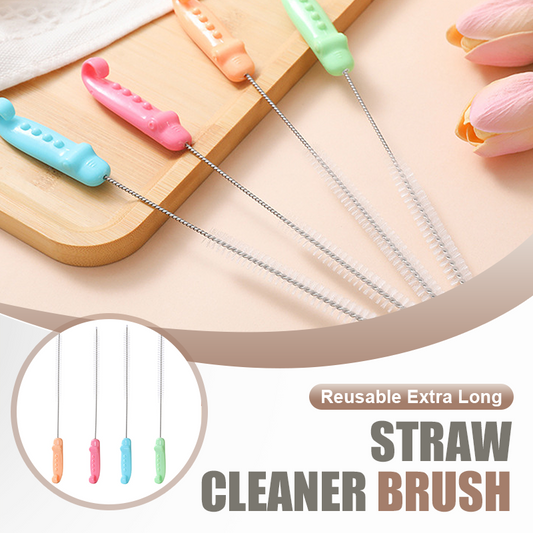 Brosse de nettoyage de paille extra longue réutilisable