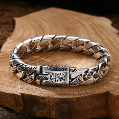 Bracelet homme style punk avec porte-bonheur