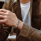 Bracelet homme style punk avec porte-bonheur
