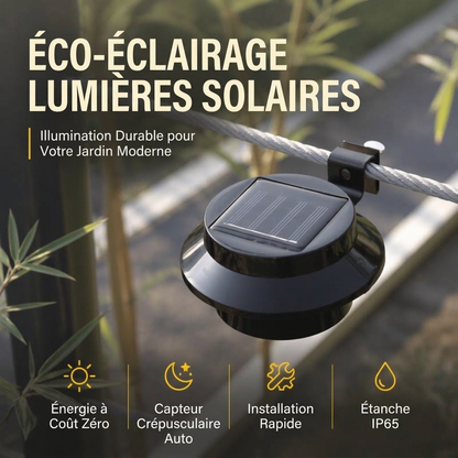 Lampes solaires LED étanches d'extérieur pour gouttière et mur