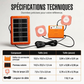 Système d'énergie solaire portable avec 2 lampes LED