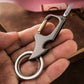 Ouvre-bouteille pendentif multifonctionnel, porte-clés à double anneau en métal