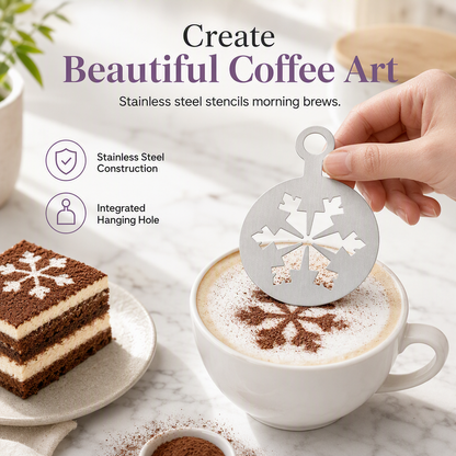 Modèle de pochoir en acier inoxydable pour art du café latte