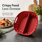 Tapis en silicone réutilisable à compartiments pour friteuse à air chaud