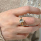 Bague minimaliste en pierre taille émeraude