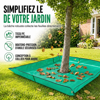 Tapis de jardin pour feuilles avec trou central