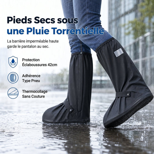 🌧️ OFFRE LIMITÉE : -50% ! 👢 Surchaussures de pluie montantes imperméables – PVC antidérapant, barrière anti-éclaboussures de 42 cm et sécurité nocturne réfléchissante 👟