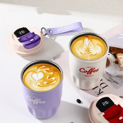 Tasse à café thermique intelligente et portable avec affichage de la température