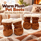 Bottes d'hiver chaudes pour chiens, avec doublure en peluche toute douce