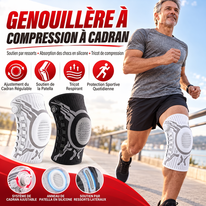 Genouillère sportive réglable par molette avec ressorts en alliage de soutien