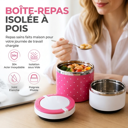 Boîte à déjeuner portable isotherme en acier inoxydable