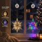 🎄❄️ Guirlande lumineuse LED DIY « Flocons de neige de Noël » à ventouses ✨ | Fonctionnant à piles, lumière chaude et multicolore, guirlande lumineuse à ventouses pour fenêtre, décoration de Noël pour la maison et les fêtes