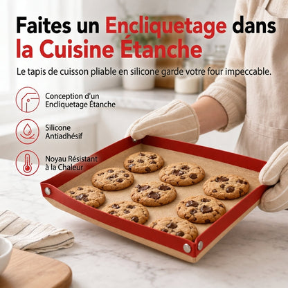Tapis de cuisson en silicone antiadhésif, résistant à la chaleur, avec fibre de verre, feuille de protection de four pour macarons et pâtisseries