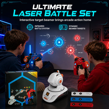 🎯 Set de pistolets laser pour enfants – 2 blasters + 1 projecteur lumineux, jeu d'équipe sans écran, idée cadeau
