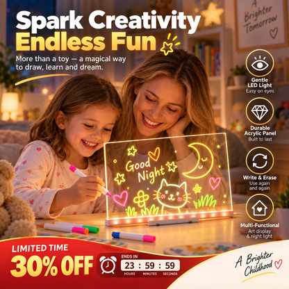 🎨 Tableau à Dessin Lumineux et Effaçable pour Enfants
