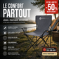 Chaise de camping pliable et portable avec porte-gobelet